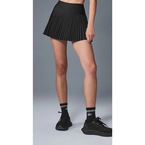 Alo Grand Slam Tennis Skirt Pleated Black Size Large - Picture 2 of 12